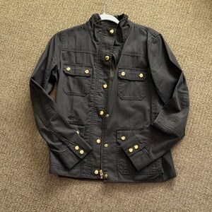 J. Crew Olive Green Utility Jacket with gold snaps